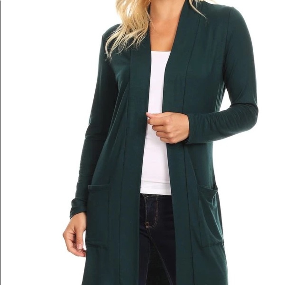 Hunter Green Duster Cardigan- Last Small